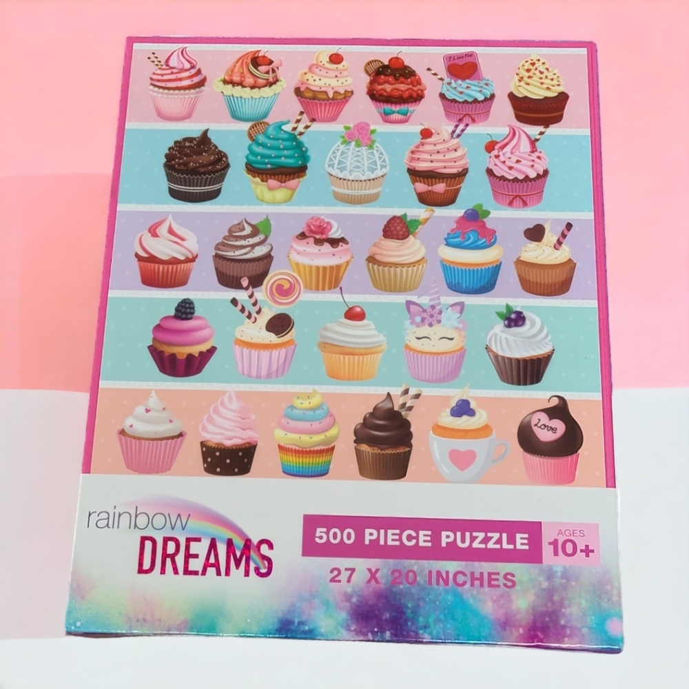 RAINBOW DREAMS 500-pc CUPCAKE Puzzle NEW